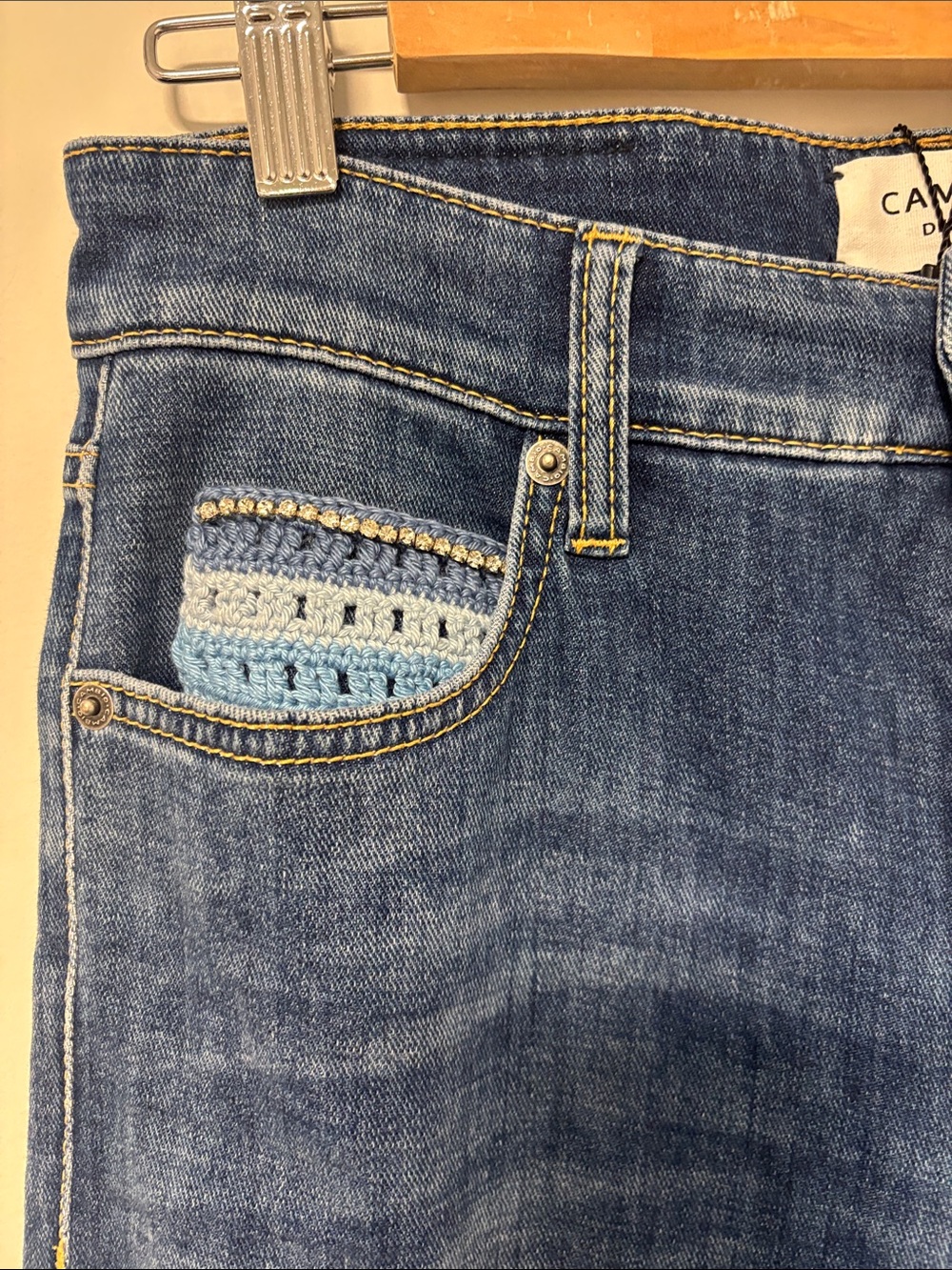 NWT Cambio Wide Leg Flare Jeans in Dark Blue - Picture 2 of 7